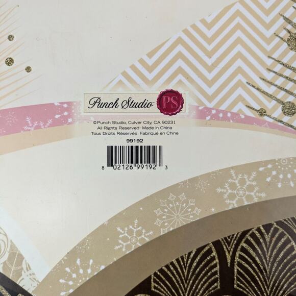 Gold Glitter Reindeer Magnetic Gift Box Winter Punch Studio Holiday 12.5x9x3.5 - Picture 7 of 10